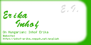 erika inhof business card